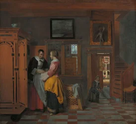 Interior with Women beside a Linen Cupboard