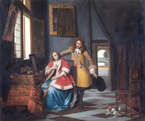 The Intruder: A Lady at her Toilet, Surprised by Her Lover