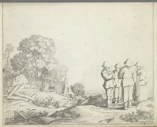 Landscape with Three Farmers and a Farmer