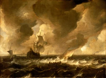 A flute and other vessels off the Dutch coast, mid 17th century
