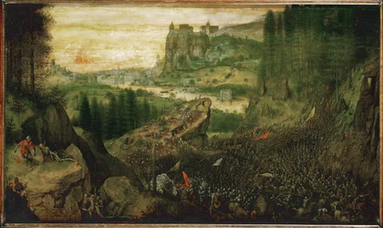 The Suicide of Saul in the Battle of Mount Gilboa Against the Philistines