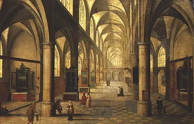 Interior of Cathedral with Figures