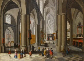 Interior of a Cathedral with Figures