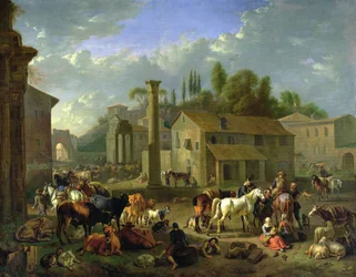 Soldiers Resting in a Village, c.1697