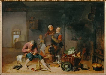 Interior of a Farmhouse, a Fight