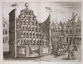 Illustration Depicting a Moveable Theatre, from 