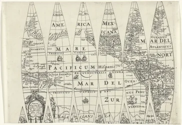 Globe Segments of a Part of the Northern Hemisphere