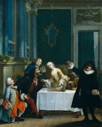 The snack with the masks (detail)
