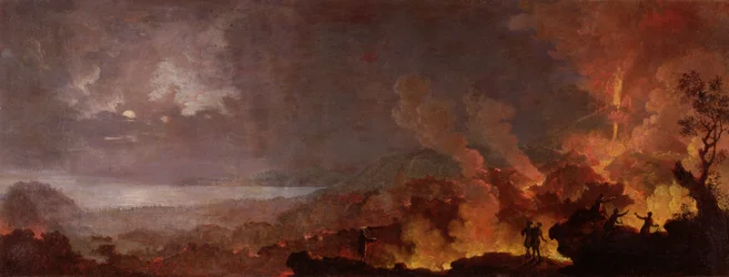 Vesuvius Erupting at Night with Sightseers in the Foreground