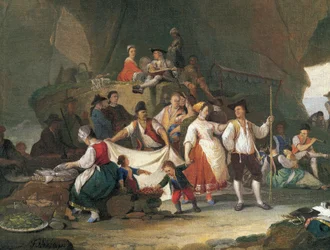Breakfast by the sea, by Pietro Fabbris (detail)