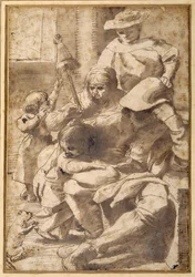 Family group in an interior