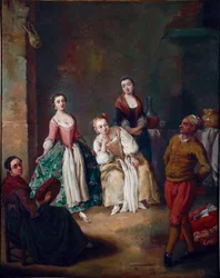The Forlana, a popular dance of the Venice region. 1750. 62 x 51 cm. Ca