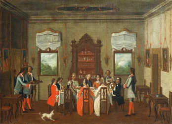 Lunch at the Villa, from the School of Pietro Longhi