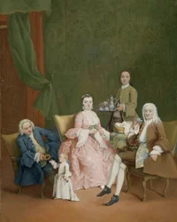 Portrait of a Venetian Family with a Manservant Serving Coffee