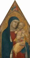 Madonna and Child, with the Blessing Christ [Middle Panel], Probably 1340