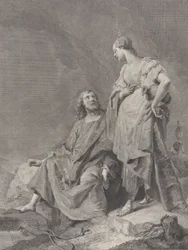 Christ and the Woman of Samaria at the Well, from the Series of 112 Prints of the Sacred