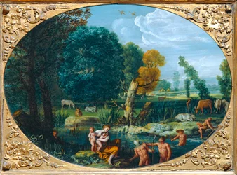 Latone changing the farmers of Lykia into frogs