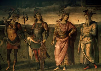 Leonidas Lacedaemonian, Horatius Cocles, Publius Scipio, Pericles of Athens, Allegories of Fortitude and Temperance with Six Antique Heroes
