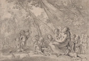 The Garden of Charity, Woman Representing Charity at Right Surrounded by Children