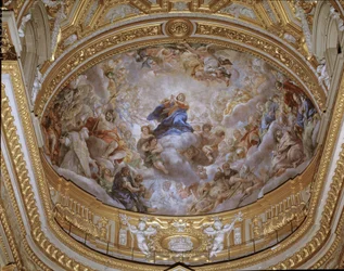 Assumption of the Virgin, fresco by Pietro da Cortona (Peter of Cortona) (1596-1669), 1652, Rome, Chiesa di Santa Maria in Vallicella, Italy