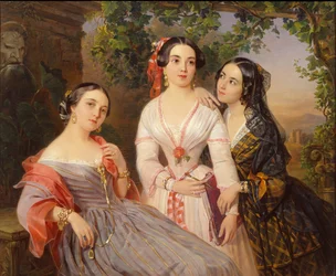 Portrait of Sisters Countess Elizaveta Salias De Tournemire, Sophia Sukhovo-Kobylina and Eudokia Petrovo-Solovovo