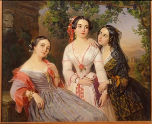Portraits of the Sisters Countess Elisabeth Salias de Tournemire, Sophia Soukhovo-Kobylina, and Eudokia Petrovo-Solovovo