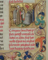 Blessing of a Bell by a Bishop from the Pontifical of Bishop Erasmus Ciolek, c.1510