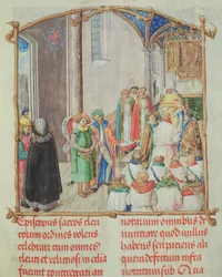Ordination into the Priesthood from the Pontifical of Bishop Erasmus Ciolek, c.1510