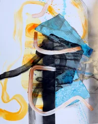 Dynamic Blue Orange Abstract