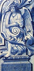 Decorative panel depicting an angel, Lamego, Portugal. 1738