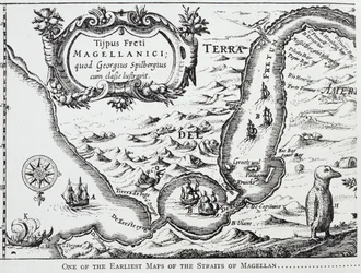 One of the Earliest Maps of the Straits of Magellan, from 