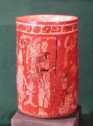 Vase depicting a ceremonial scene, Tepeu 1 Period, from Uaxuctun, 600-950