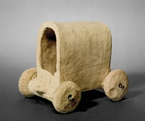 Model of a covered wagon, said to be from Hammam near Carchemish (Jerablus) Syria, c.2400-2300 BC