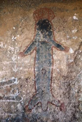 Aboriginal Rock Painting of a Woman in Uluru