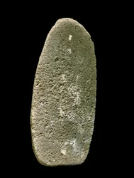Prehistory: stone tool used to grind wheat. Neolithic. Umbria, Italy. Perugia, National Archaeological Museum of Umbria