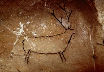 Prehistory: A Deer Rock Painting of the Upper Paleolithic