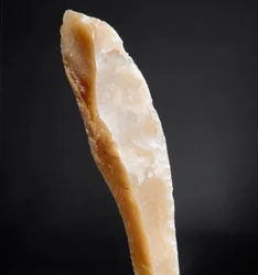 Prehistory: Tip of Flint from the Necropole of Arene Candide, Liguria. Upper Paleolithic, Stone Age. Genoa, Museum of Ligurian Archaeology