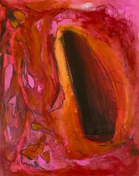 Fiery Red Abstract Portal
