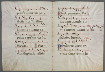 Bifolium from an Antiphonary: Music, c. 1320-1340