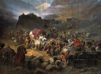 The mountaineers leave the aul before approach of the Russian army