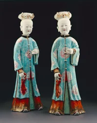 A Pair of Female Figurines, Qianlong Period