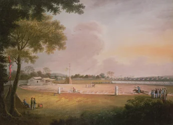 An Equestrian Archery Tournament at a Military Encampment