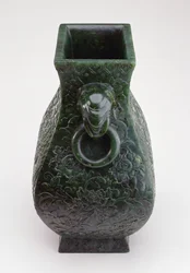 Imperial Vase of Bronze Fang Hu Form, Qianlong Period