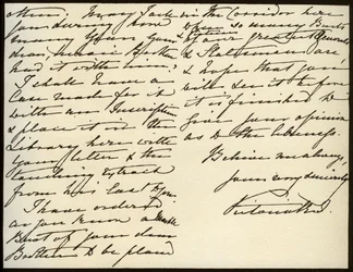 Letter from Queen Victoria to Mary Augusta Gordon, Windsor Castle, 16th March 1885