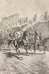 Chiefs of Staff entering parade ground, celebrations for crown prince of Germany