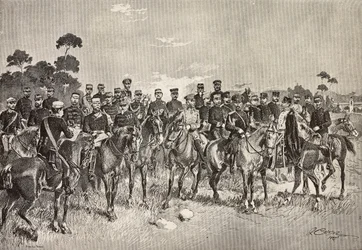 Foreign armies officers visiting Italian soldiers in Lombardy