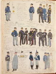 Various uniforms of Kingdom of Italy by Quinto Cenni, color plate