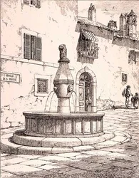 Fountain of the Vicolo di S. Rocco, Viterbo, Italy, from 