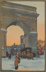 Washington Arch at Winter Twilight