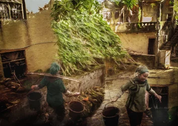 Women on a Village Path
